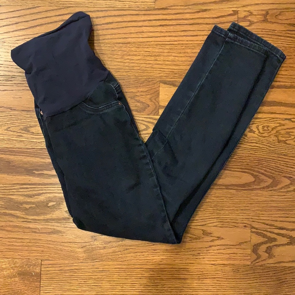 EUC Indigo Blue Dark Wash Maternity Jeans; Size Large (Maternity)